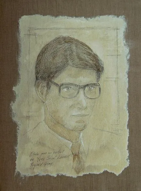 Portrait of Yves Saint Laurent in graphite and egg tempera by Reginald Gray, 1976.